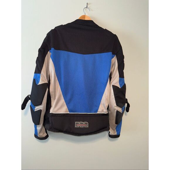 Motoboss Men's XXL Motorcycle Riding Jacket Blue Black Sporty Street Bike Gear - Picture 10 of 13